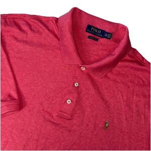Polo Ralph Lauren Polo Shirt Mens XXL PINK Classic Fit Cotton Pony Logo Casual